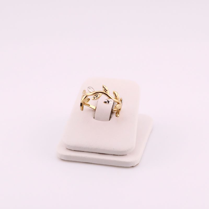 Anillo Hojas Relim. 2 Tns 10k 1.7g #6.5