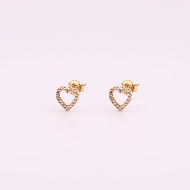 Aretes Corazon C/p Bcas 14k 1g