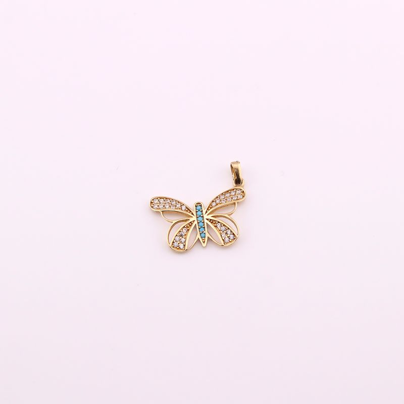 Dije Mariposa C/p Bca/azul 14k 1.6g