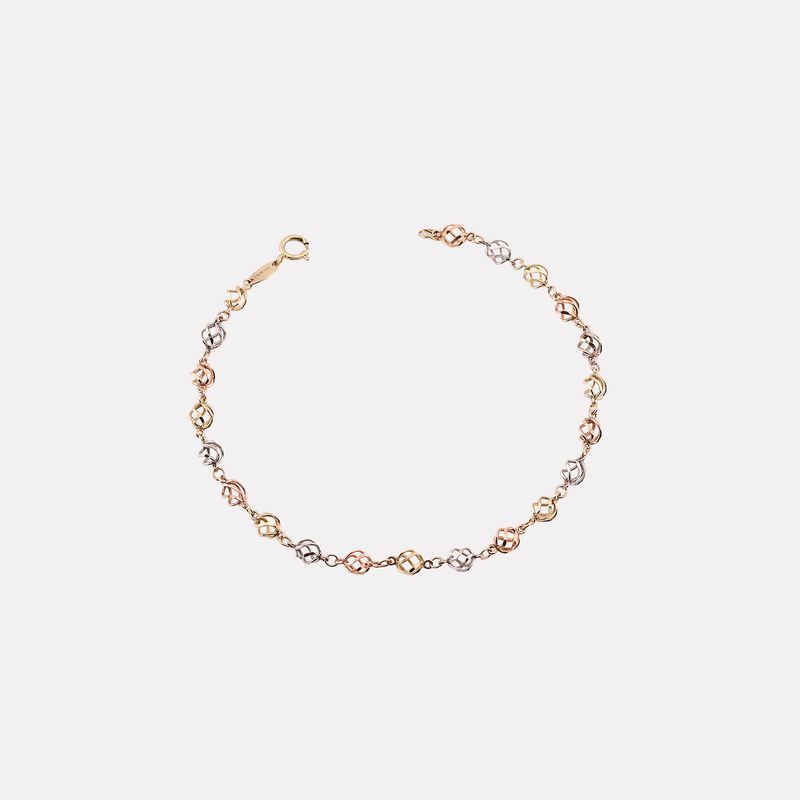 Pulsera Borlas Torcidas 14k 2.4g 19cm