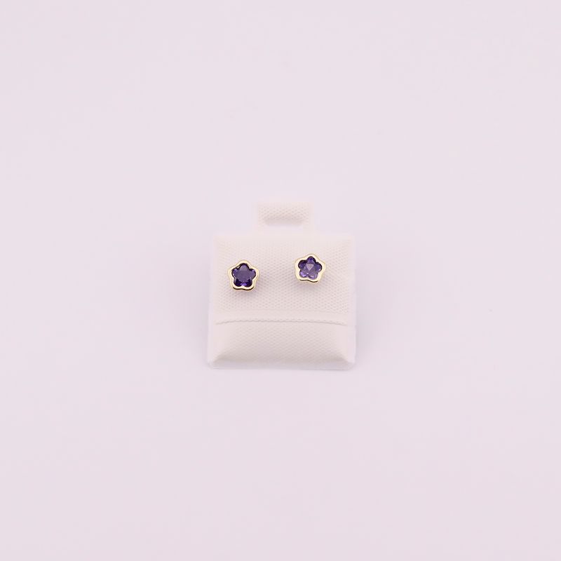 Broqueles Bisel  Flor #5 10k 0.4g