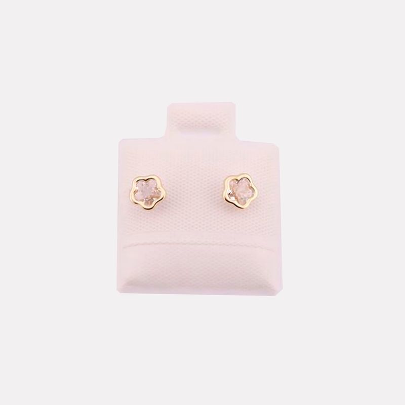 Broqueles Bisel Flor #5 10K 0.4g