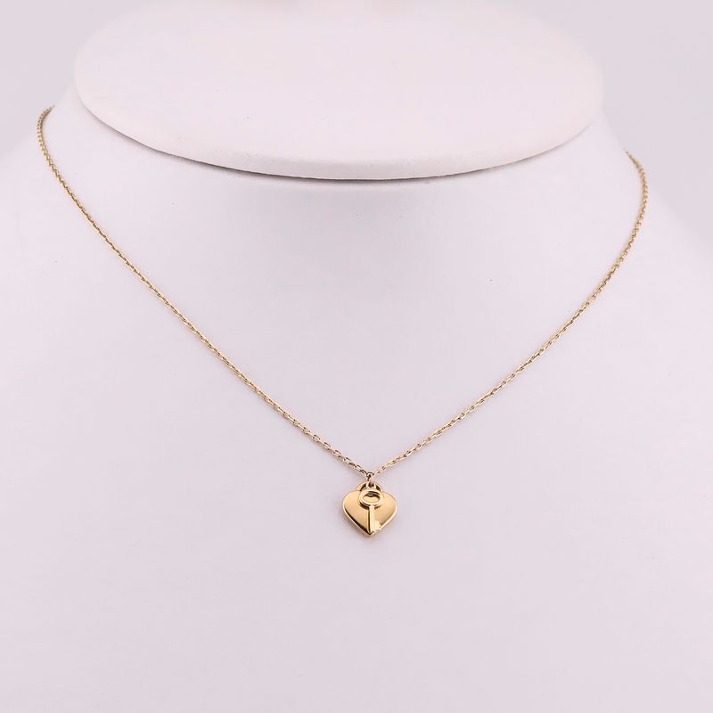 Gargantilla Corazon/llave 14k 1.7g