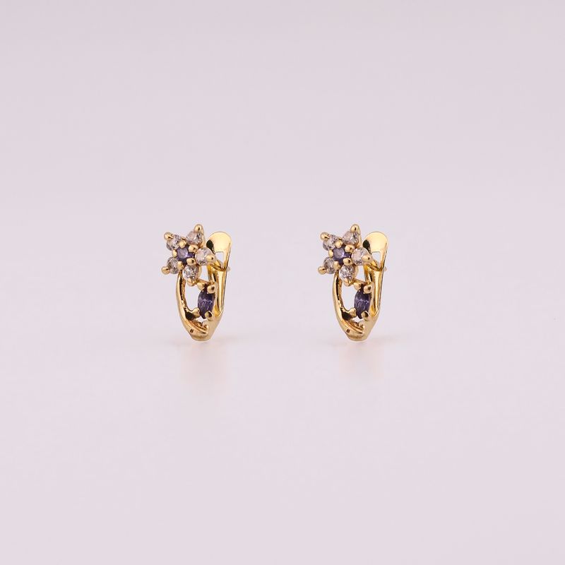 Aretes Flor C/p 14k 1.8g