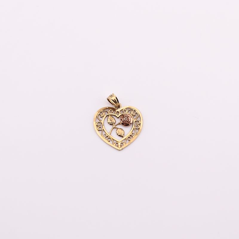 Dije Corazon C/flor 10k 0.9g