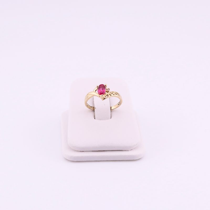 Anillo C/p Roja 14k 1.8g  #6.5