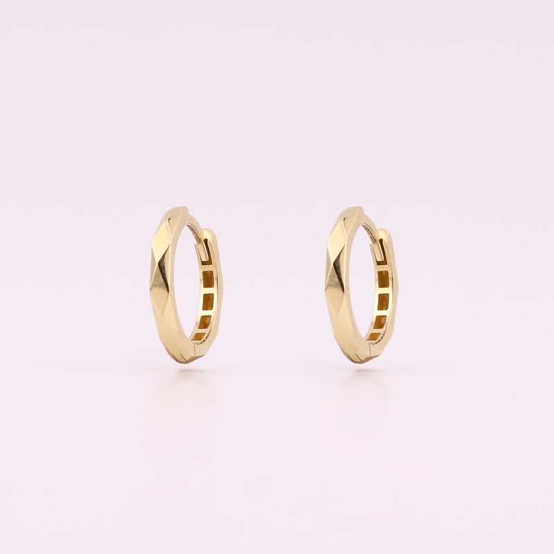 Aretes Hugguies Facetados 10k 1.2g