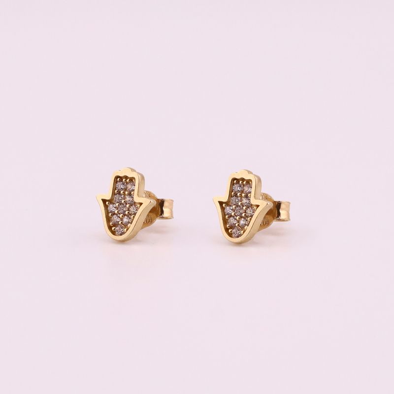 Aretes Mano De Fatima C/p  10k 1.3g