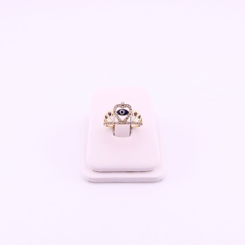 Anillo Corona C/ojos 14k 2.3g #6