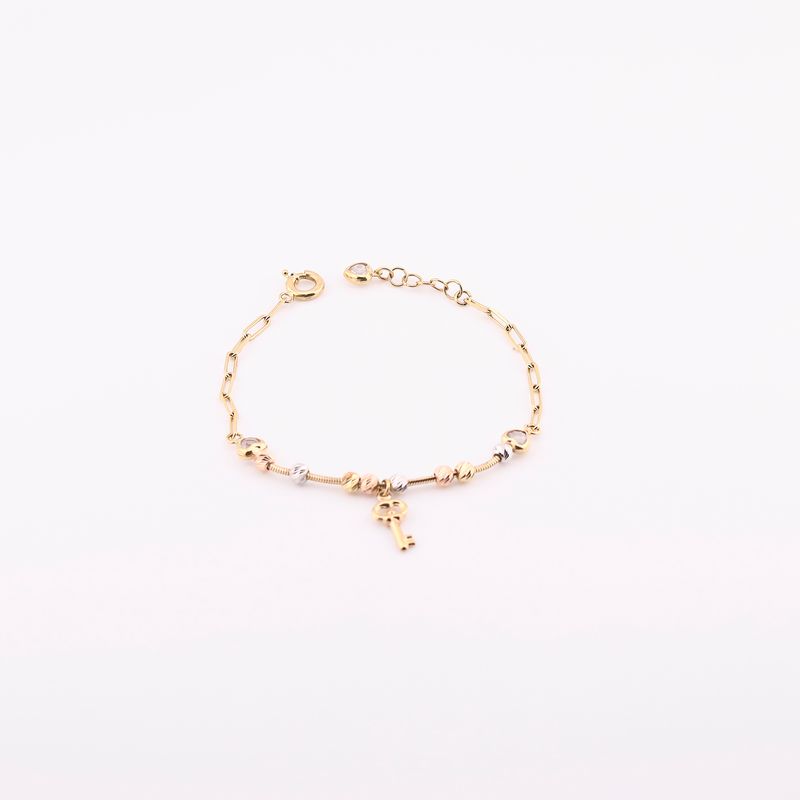 Pulso Borlas C/llave Colg. 14k 4.8g 18cm