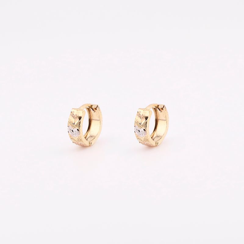 Aretes Huggies Sat.  14k 2g