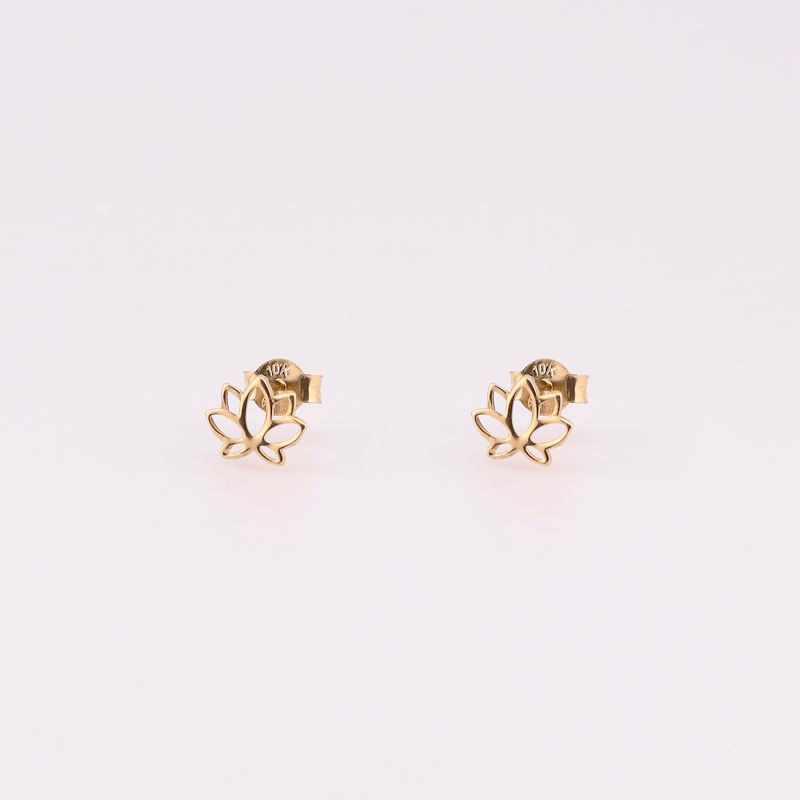 Aretes Flor De Loto  10k 0.7g