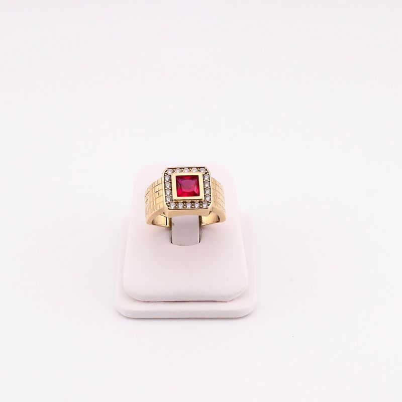 Anillo C/p Roja 14k 7.7g #9.5