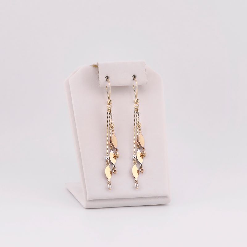 Aretes Largos Ovalo  14k 2.8g