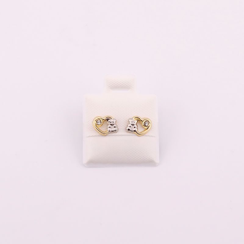 Broqueles Corazon C/osito  10k 0.3g
