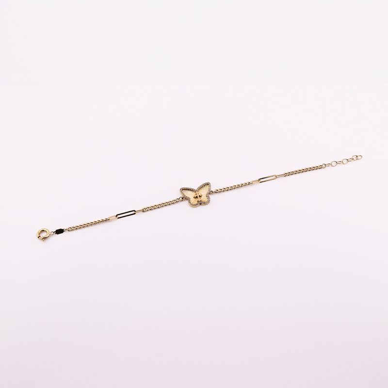 Pulso Mariposa C/sint 14k 4g 18cm