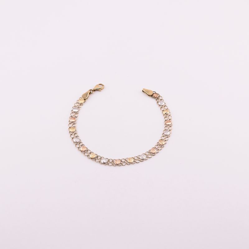Pulsera Puntos Tnos  10k 2.6g 17cm