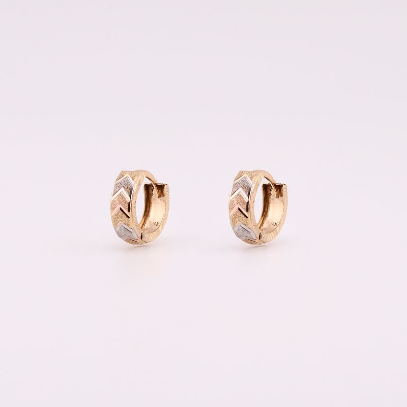 Aretes Huggies Satinados  14k 2.1g