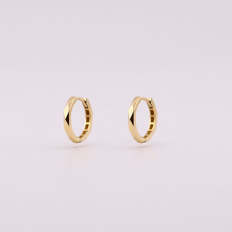 Aretes Hugguies Facetados 10k 1.2g