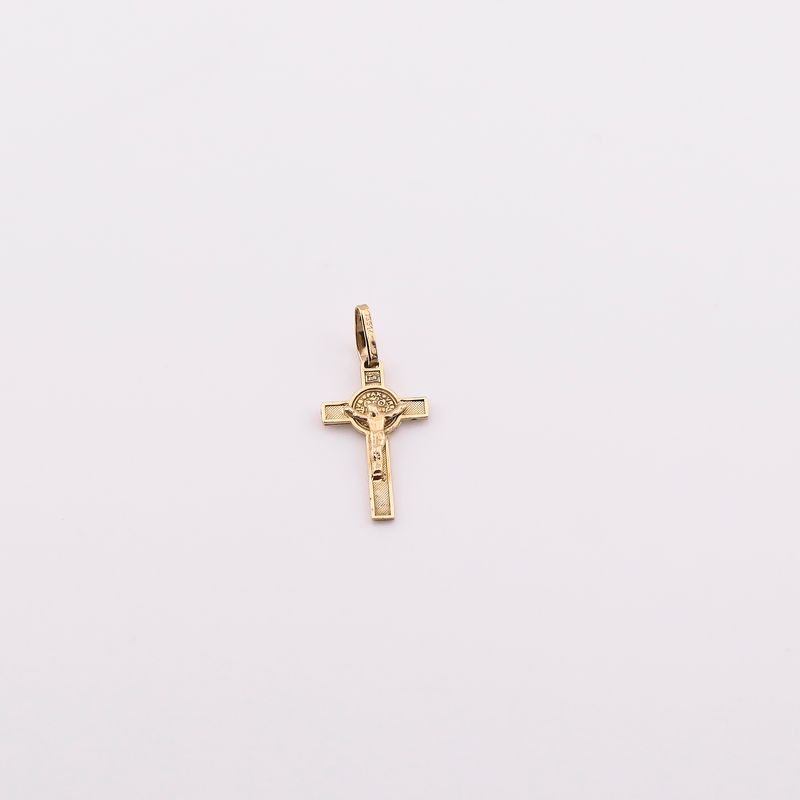 Dije Cruz Cristo/san Benito  14k 0.7g