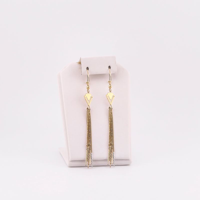Aretes Largos Triangulo 14k 3.2g