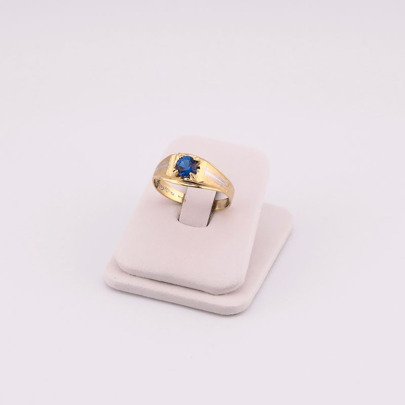 Anillo C/p Azul 14k 3g #10