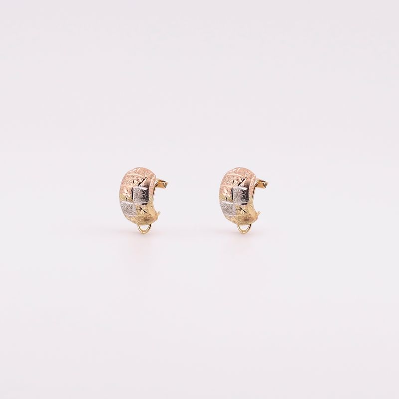Aretes Satinados C/ B.patente   14k 2.4g
