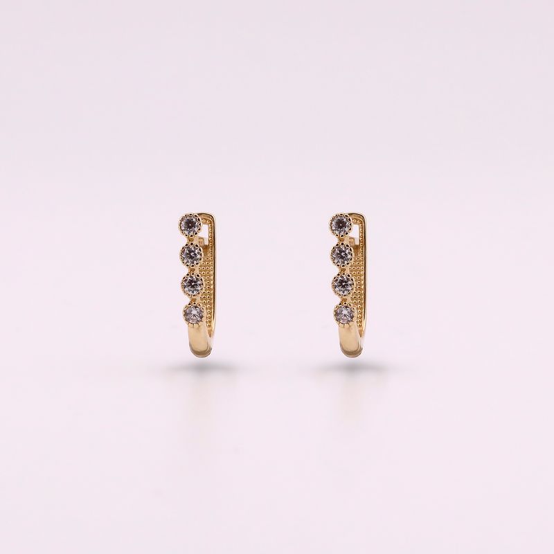 Aretes C/p Biselado Diam. 14k 2.2g