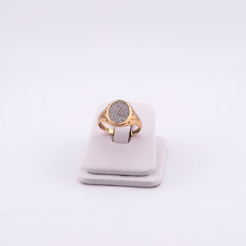 Anillo Tipo Sello C/p Bcas  14k 4.2g #10