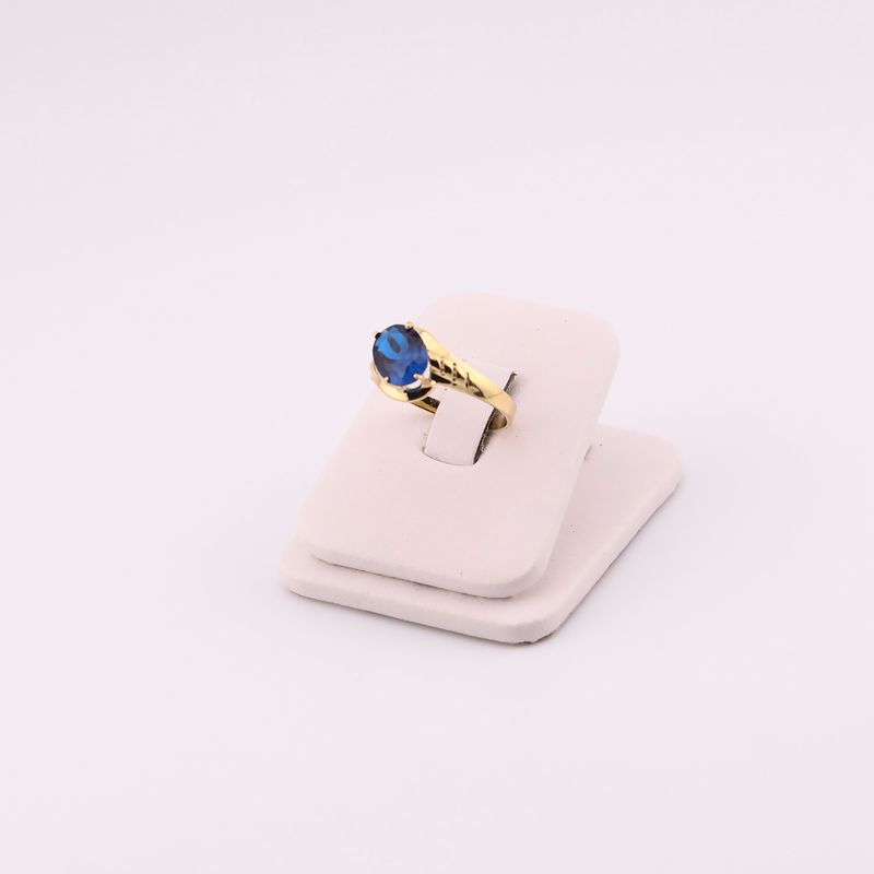 Anillo C/p Azul  14k 2g #8