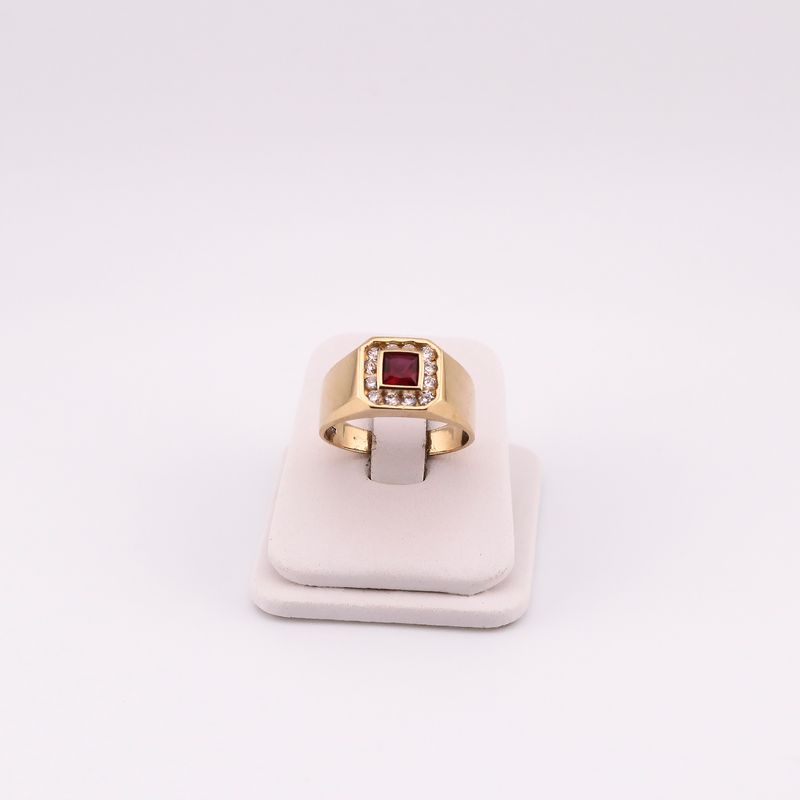 Anillo C/p Roja 14k 7.3g
