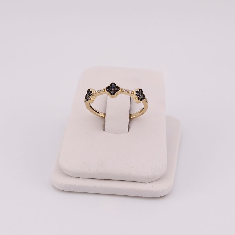Anillo C/p Negra 14k 1.7g #8