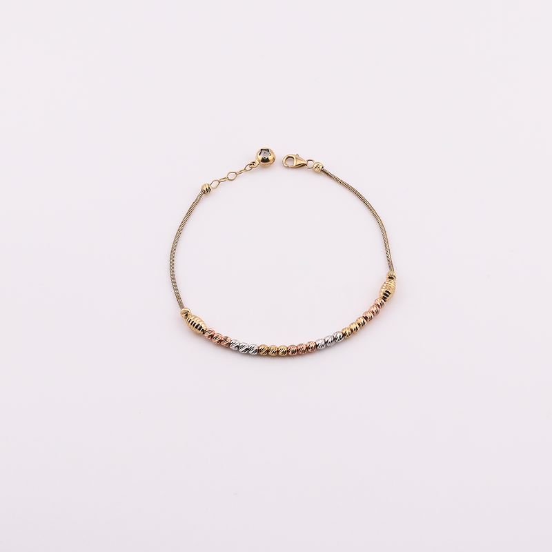 Pulsera Borlas 10k 3g 18cm