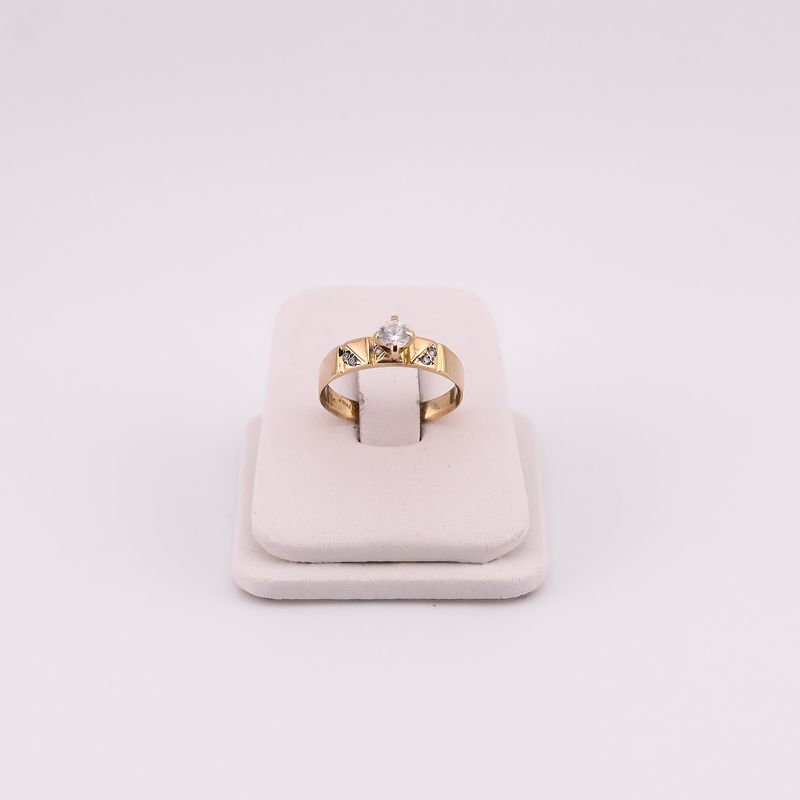 Anillo C/p Blanca 14k 2.5g #7