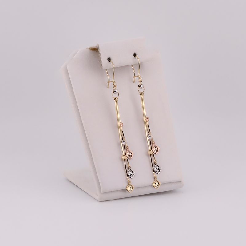Aretes Largos Borlas 14k 2.7g