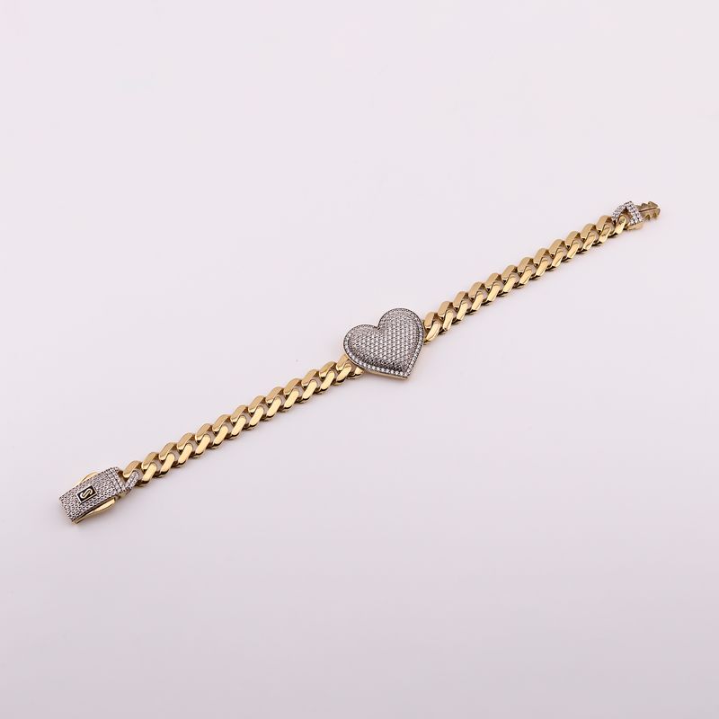 Pulso Corazon C/p 14k 13.6g 17cm