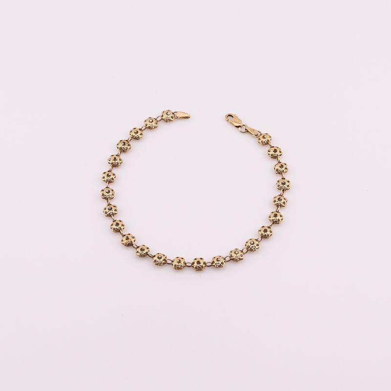 Pulso Flores 14k 3.4g 18cm