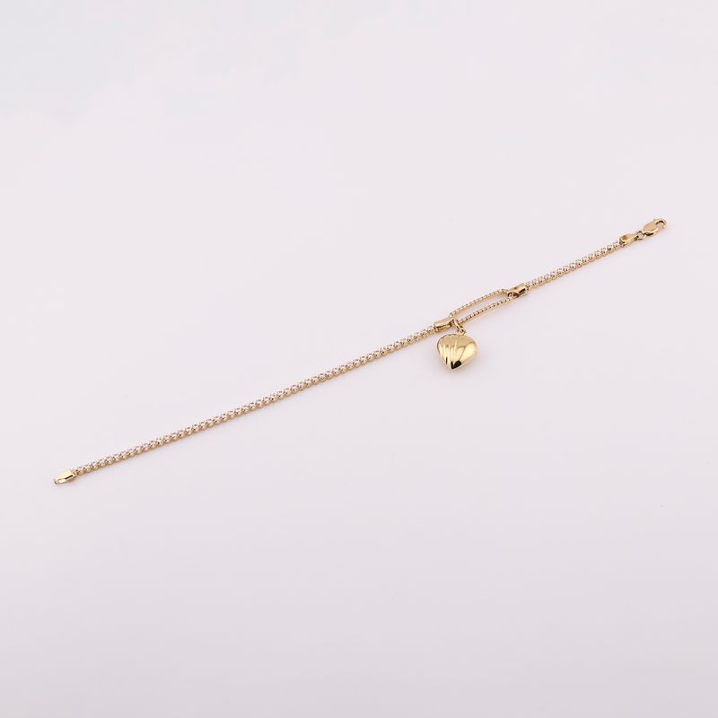 Pulsera Corazon C/p 14k 4.1g 18cm