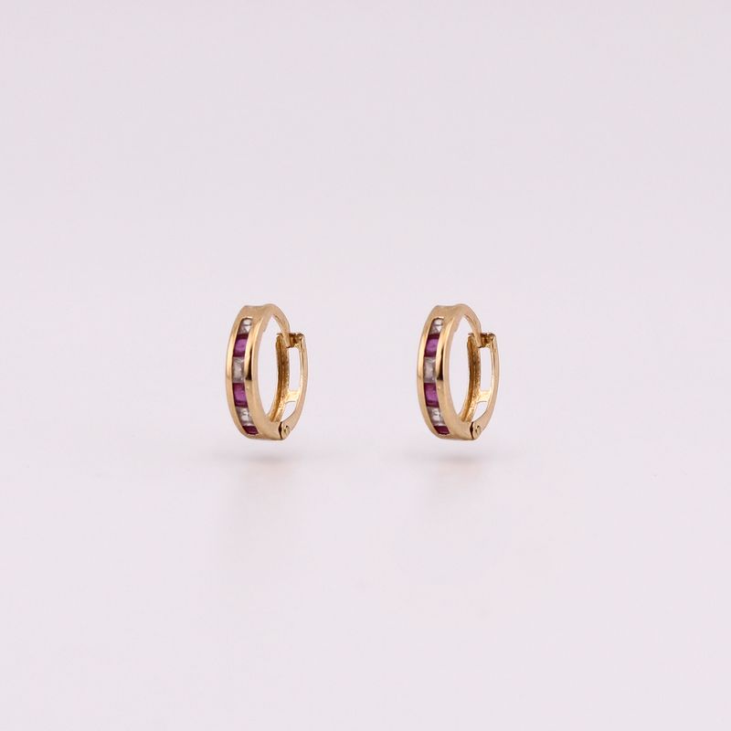 Aretes Huggies C/p Roja 14k 0.8g