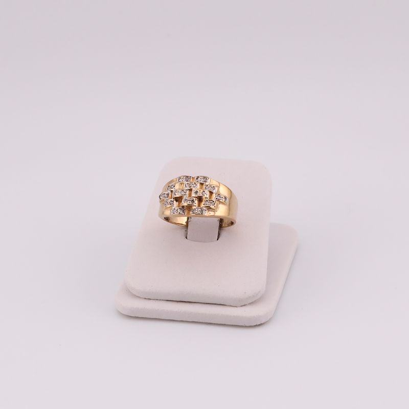 Anillo Tejido C/p Bcas 14k 4.1g #7