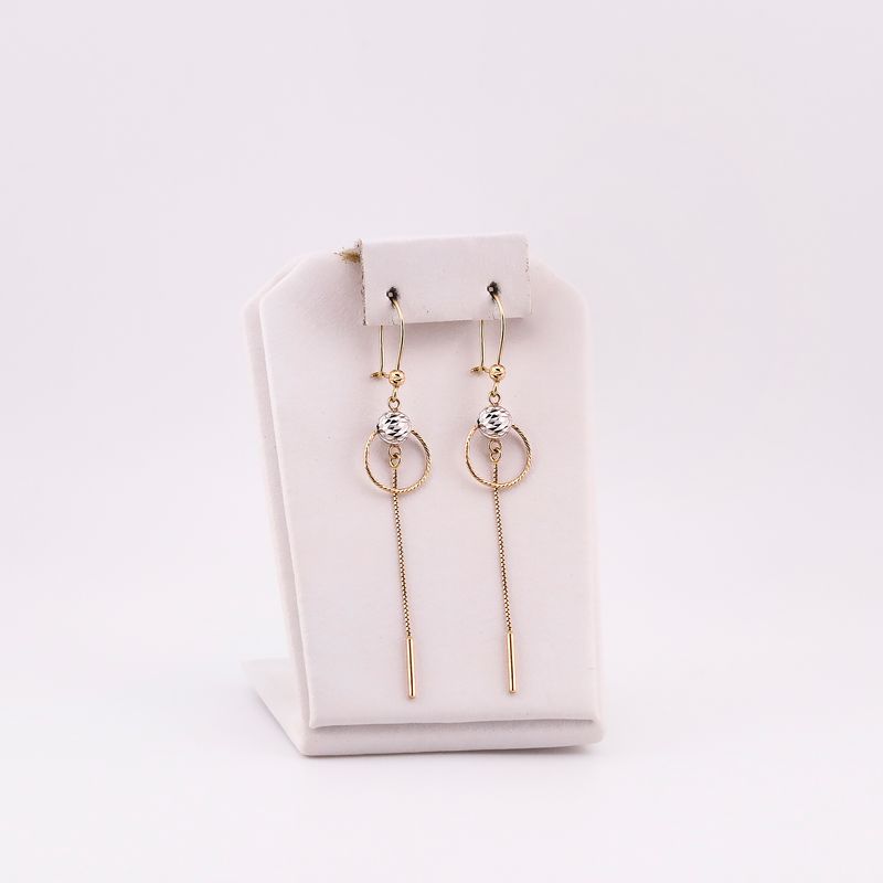 Aretes Largos Borlas 14k 2.1