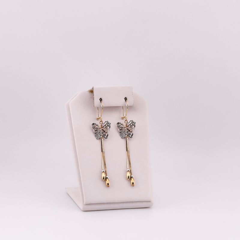 Aretes Largos Mariposa 14k 3.3g