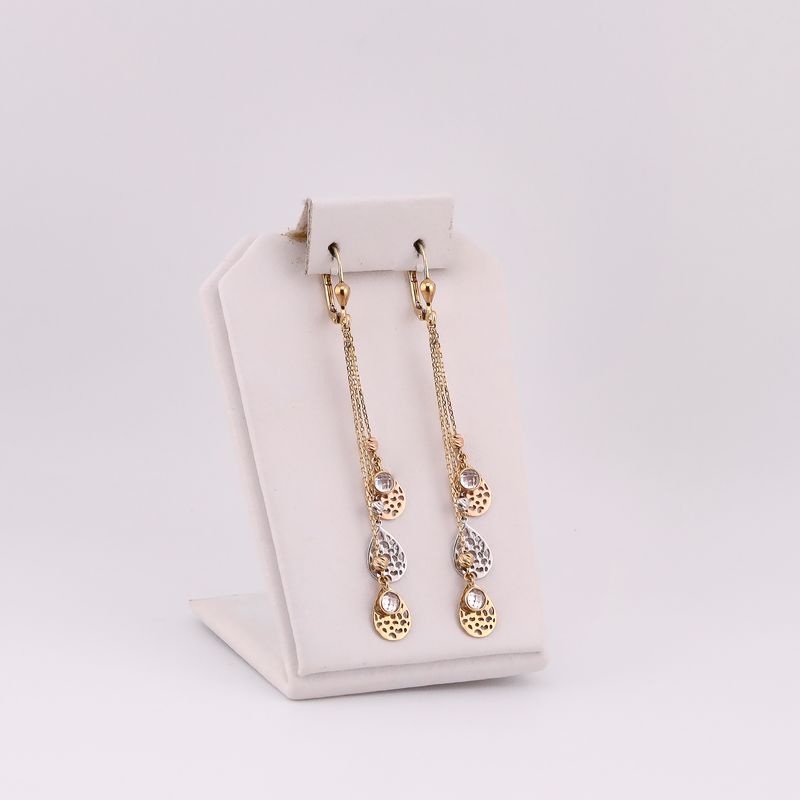 Aretes Largos Globos Tns 14k 4.5g