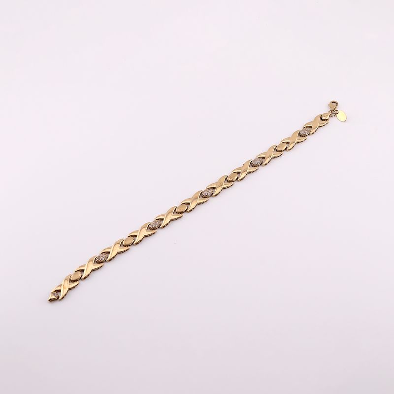 Pulso Beso Y Abrazo 14k 8.3g 18cm