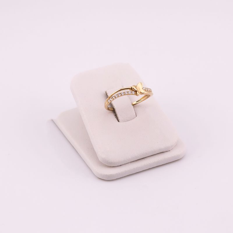 Anillo Doble Mariposa C/piedras Bns. 14k 1.4g #8