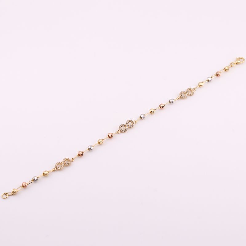 Pulsera Infinito/borlas Diamant. 14k 3.5g 17cm