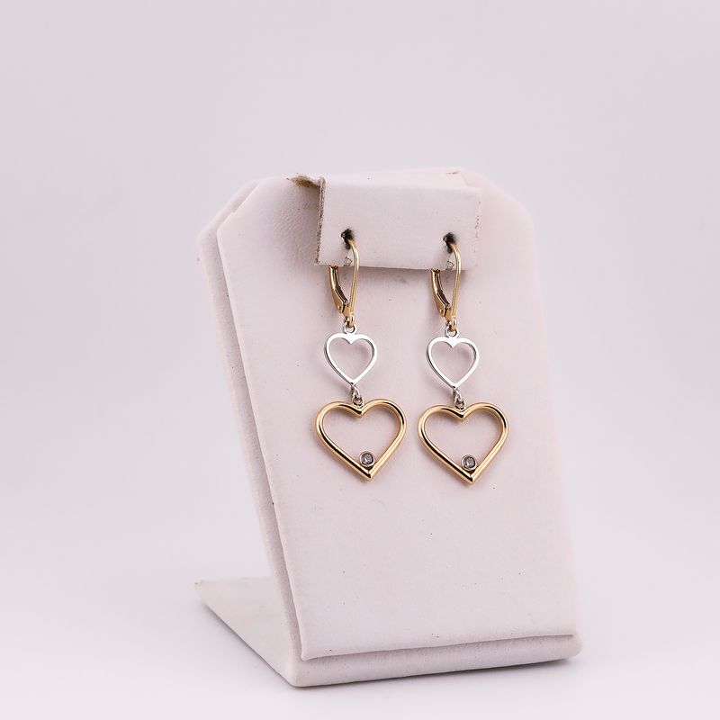 Aretes Huggies Corazon 14k 2.2g