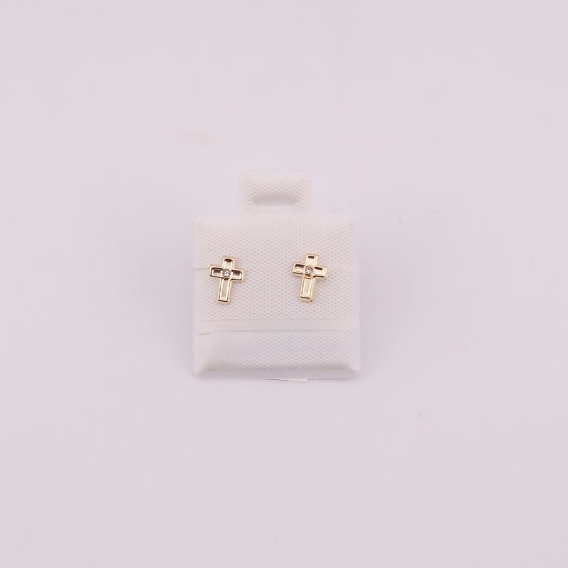 Broqueles Cruz Satinada 10k 0.2g