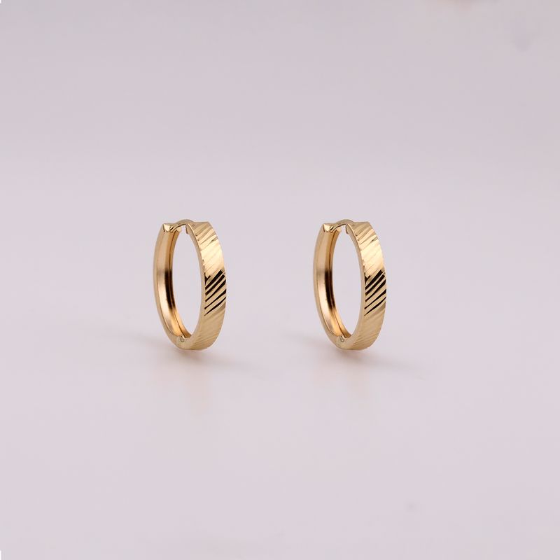 Aretes Huggie Redondo Diamant. 14k 1.7g