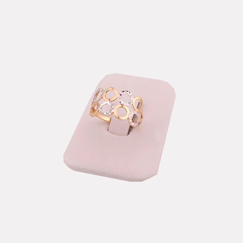 Anillo Circulos Diam. 14K 1.7g #6.5